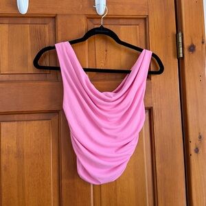 NWT Zara Pink Drape Neck Women's Top